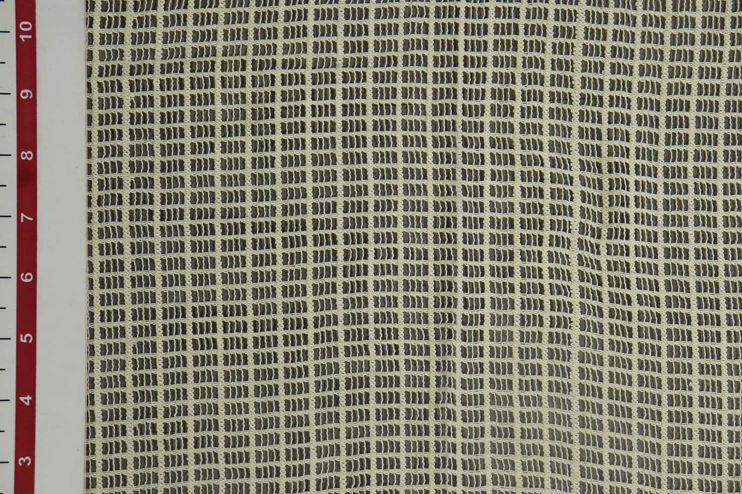 Cream Abstract Cotton Net Fabric