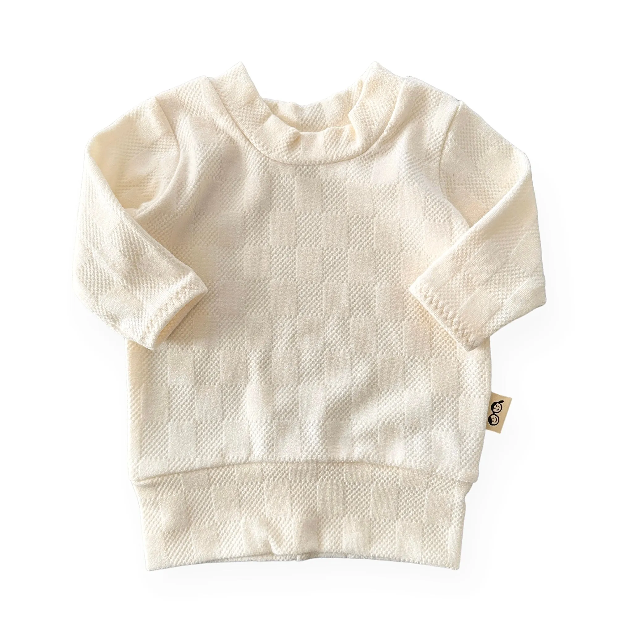 Cream Checkers Lounge Top