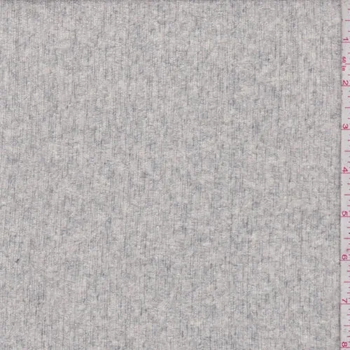 Cream/Grey Slubbed Knit Fabric