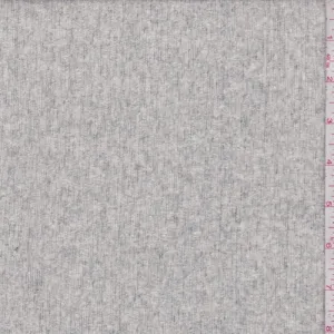 Cream/Grey Slubbed Knit Fabric