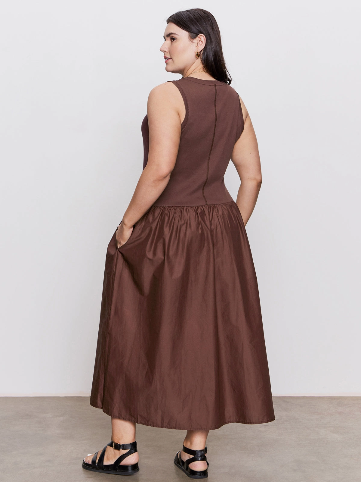 Soft Harmony Waist-Cinching Take Me Away Midi Dress Mesa Extended Sizing