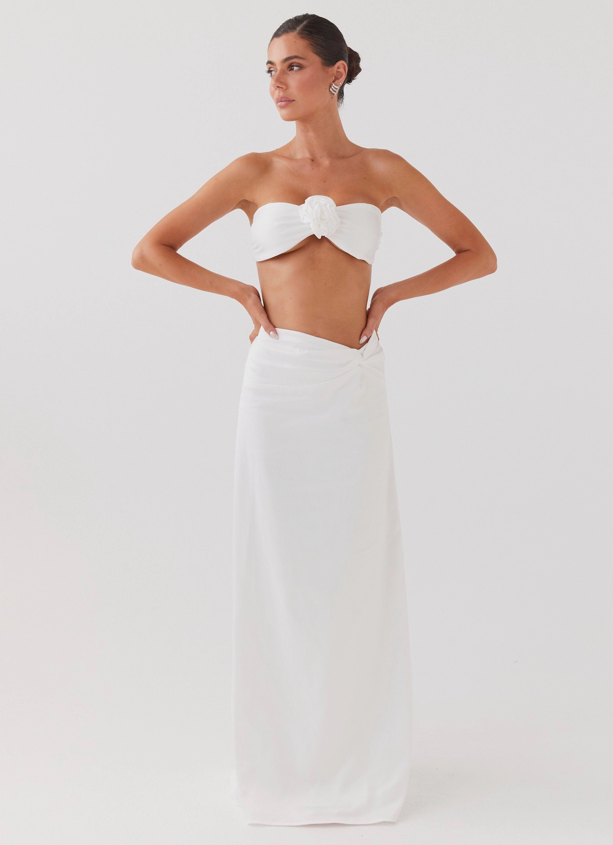 NonChafe Lining Crescent Light Rose Bandeau Top - Ivory