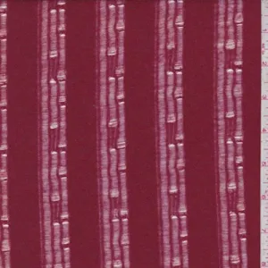 Crimson Snag Stripe Jersey Knit Fabric