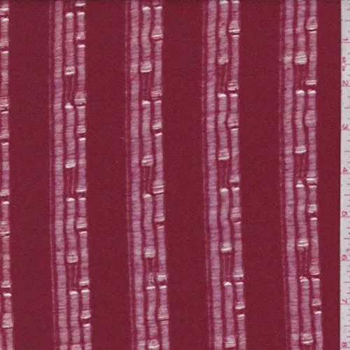 Crimson Snag Stripe Jersey Knit Fabric
