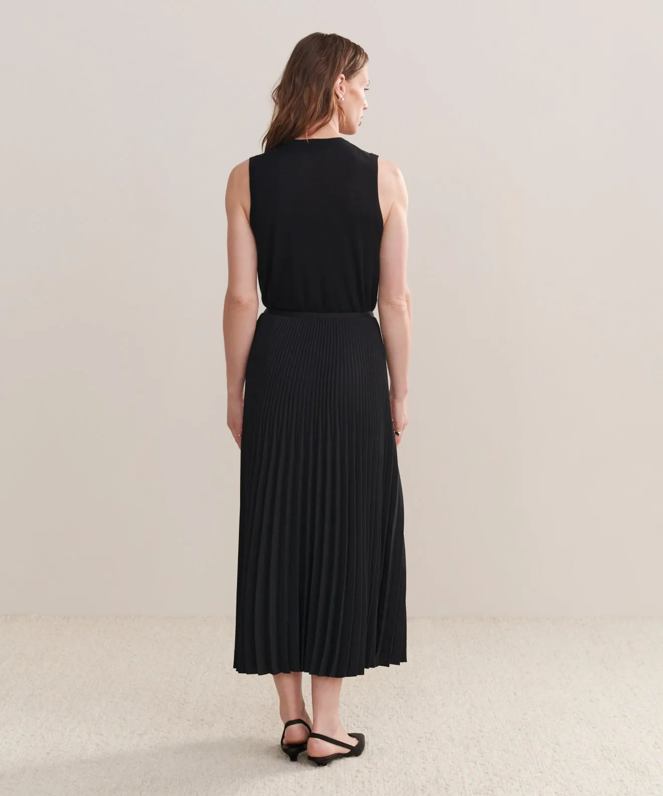 StretchFabric Pleated Skirt