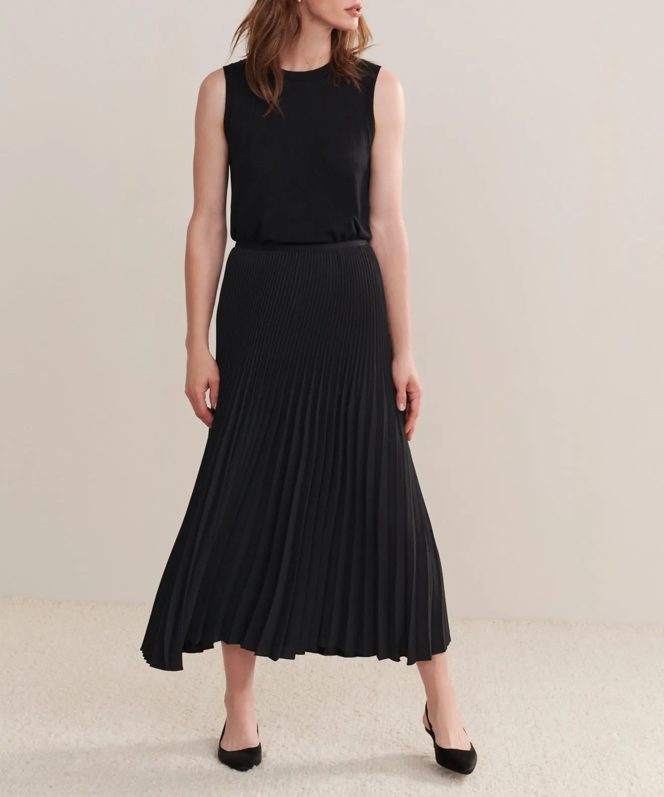 Recycled Polyester Pleated Skirt