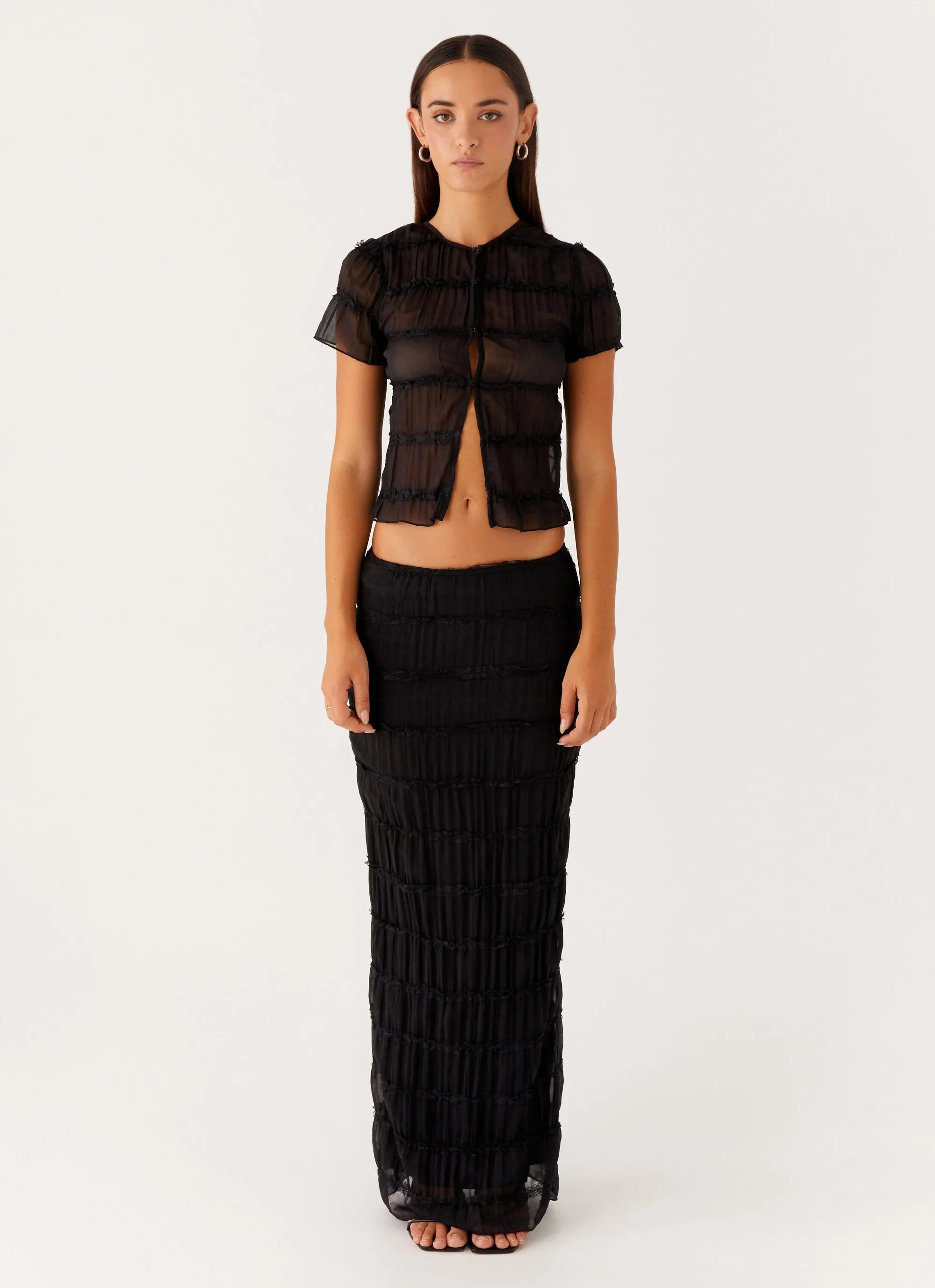 Daydreaming Low Rise Maxi Skirt - Black Slim Wear Design