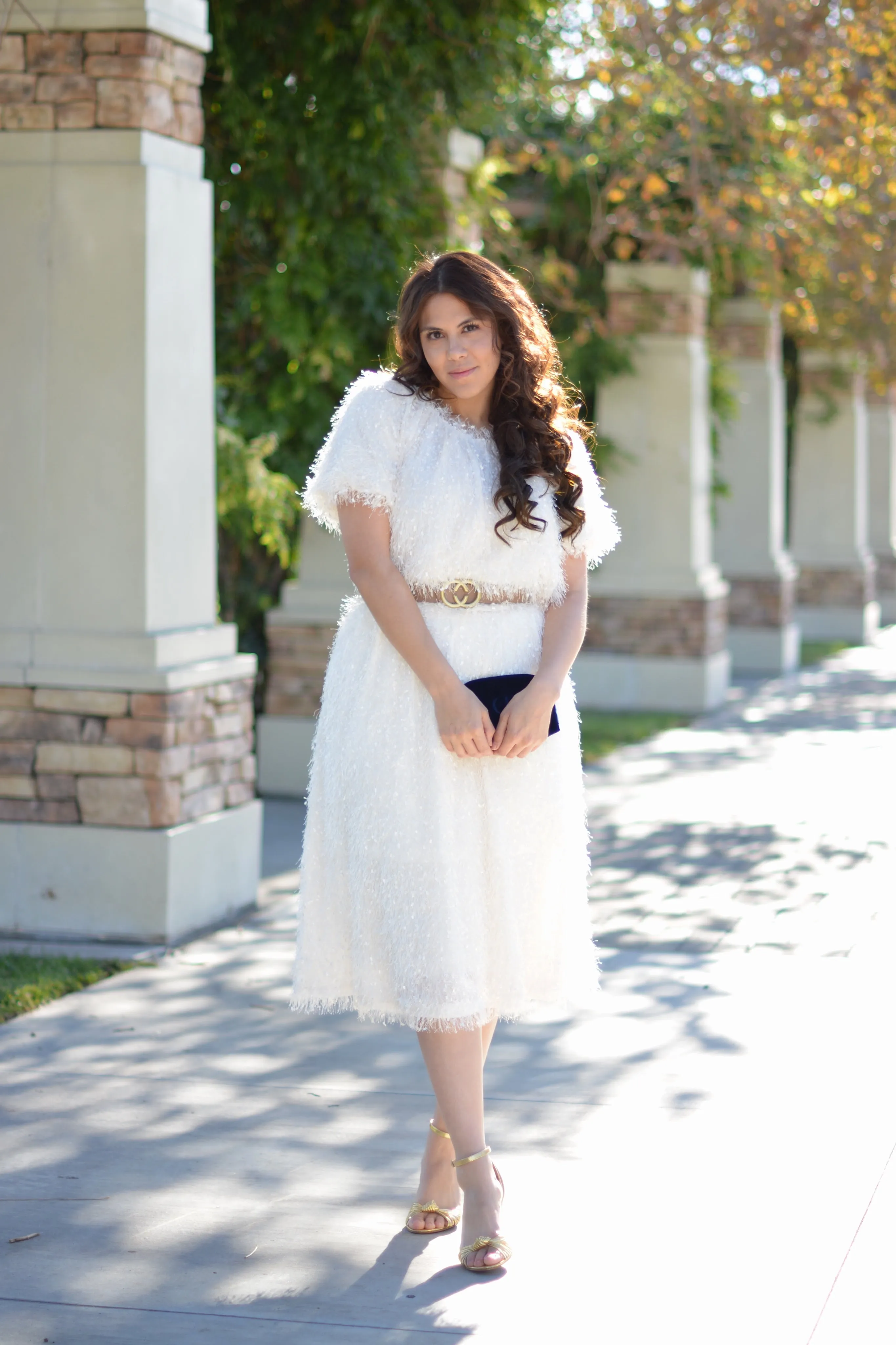 Cristin Ivory Textured Skirt Set