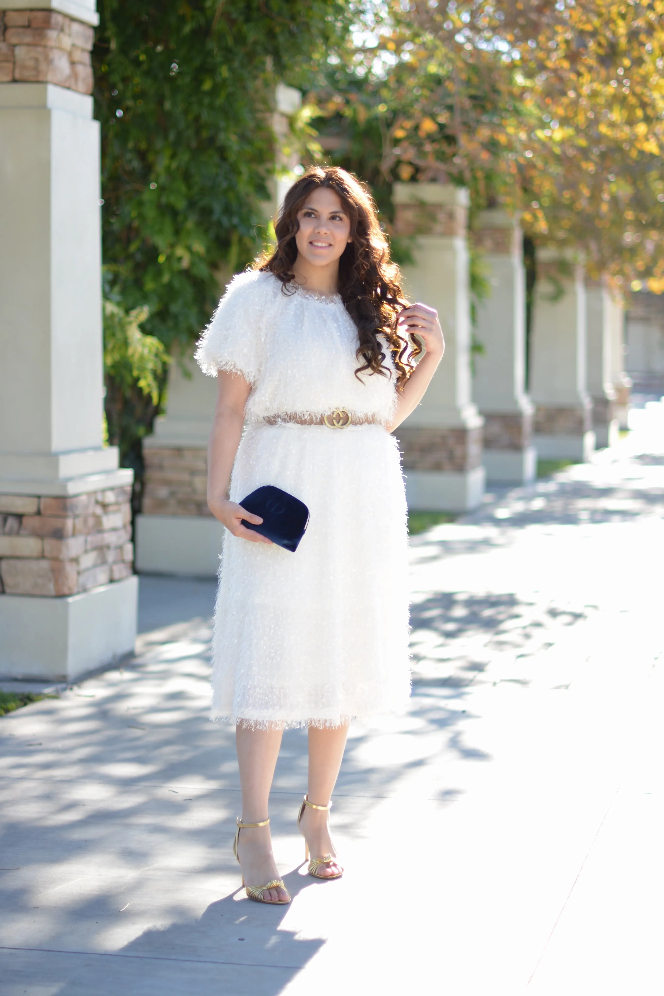 Cristin Ivory Textured Skirt Set