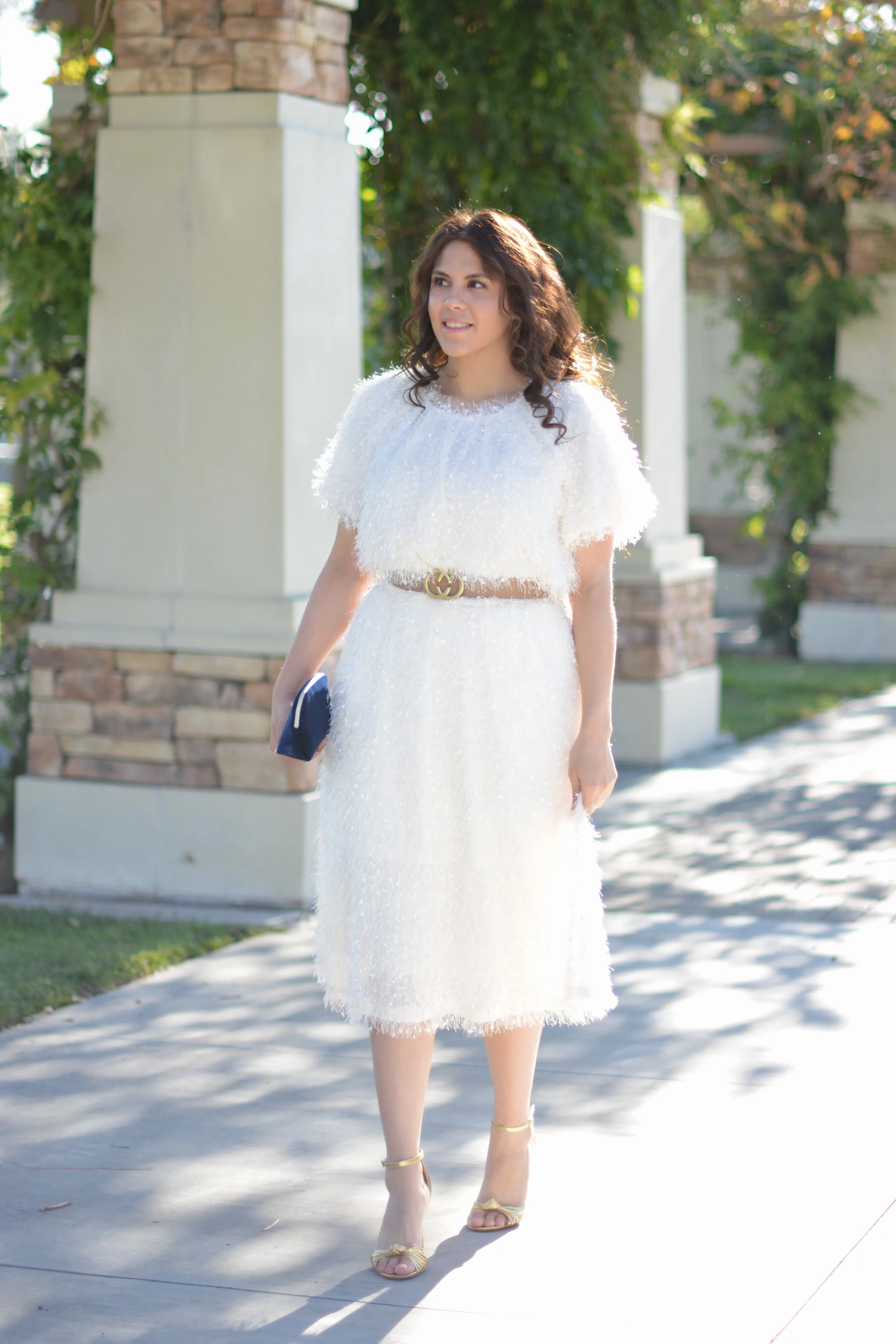 Cristin Ivory Textured Skirt Set