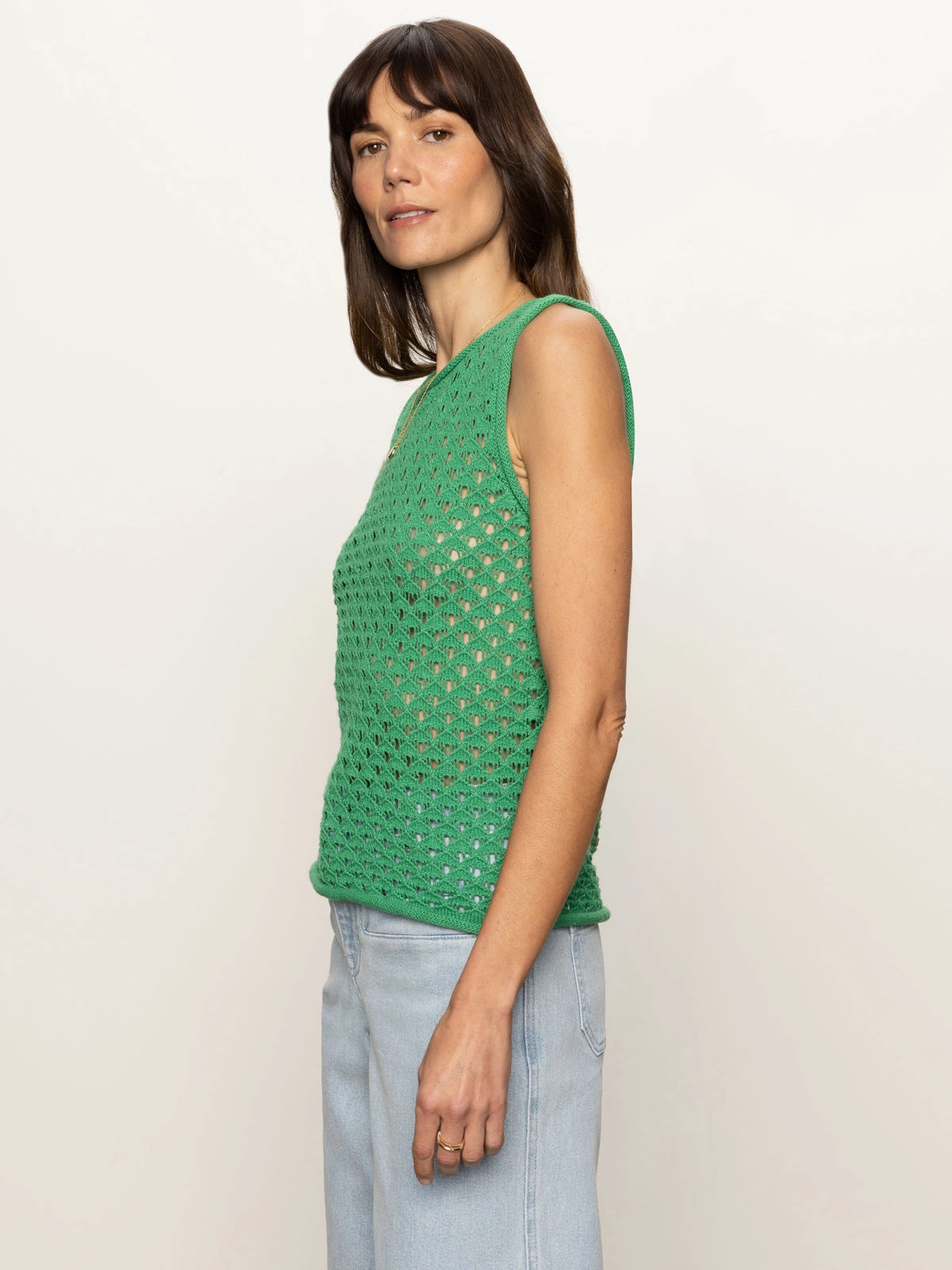 Crochet Shell Sweater Palm StaticFree Material