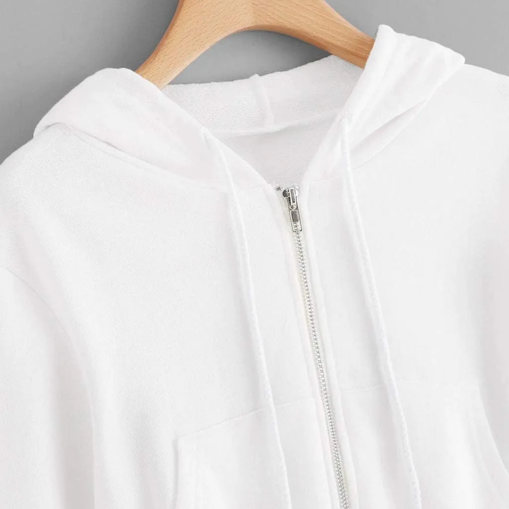 Cropped Zip Up Hoodie Women Basic Lightweight Pullover Hoodies Teen Girls Crop Top Jackets 2024 Fall Clothes