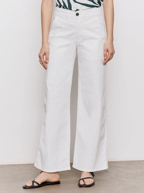 Cruiser Full Length Pant Powdered Sugar Comfy Wear Style Double Layered Hem Essential Comfort Cruiser Full Length Pant Powdered Sugar