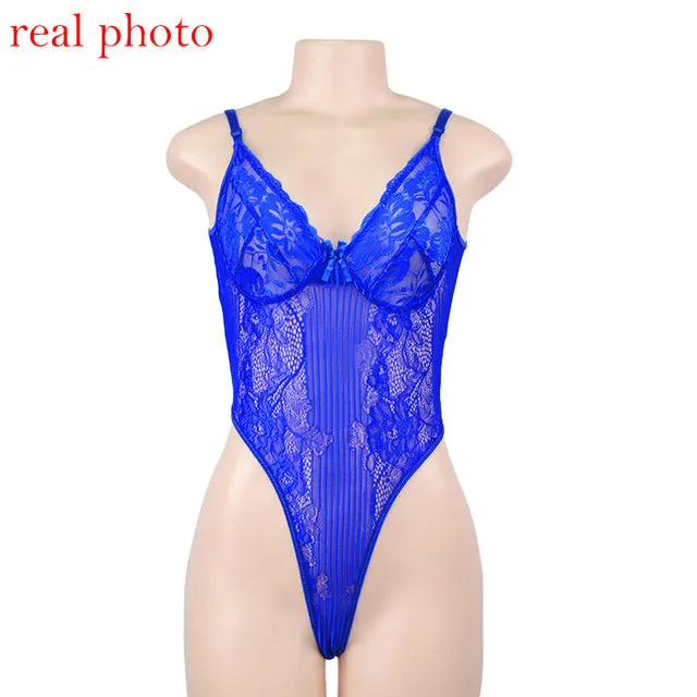 Cryptographic hot sale sheer lace bodysuit women backless transparent mesh bow sexy jumpsuit 2020 catsuit straps bodysuits thong