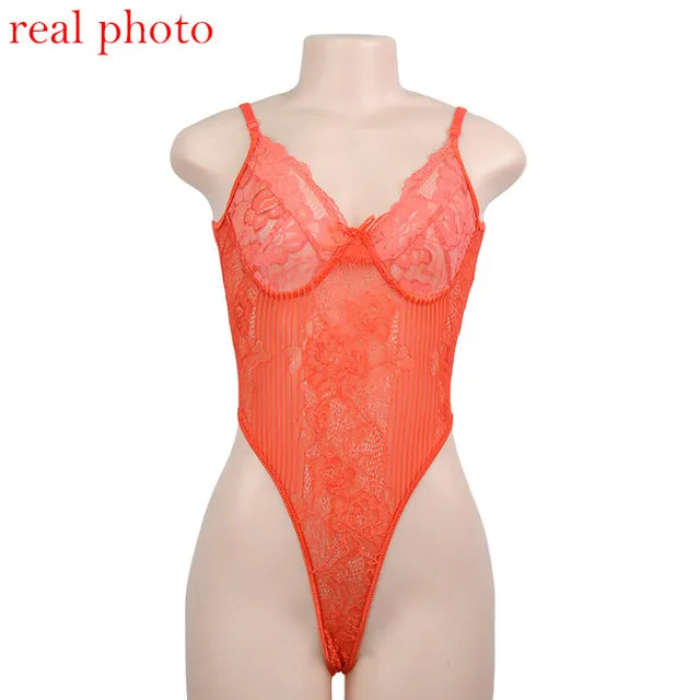 Cryptographic hot sale sheer lace bodysuit women backless transparent mesh bow sexy jumpsuit 2020 catsuit straps bodysuits thong