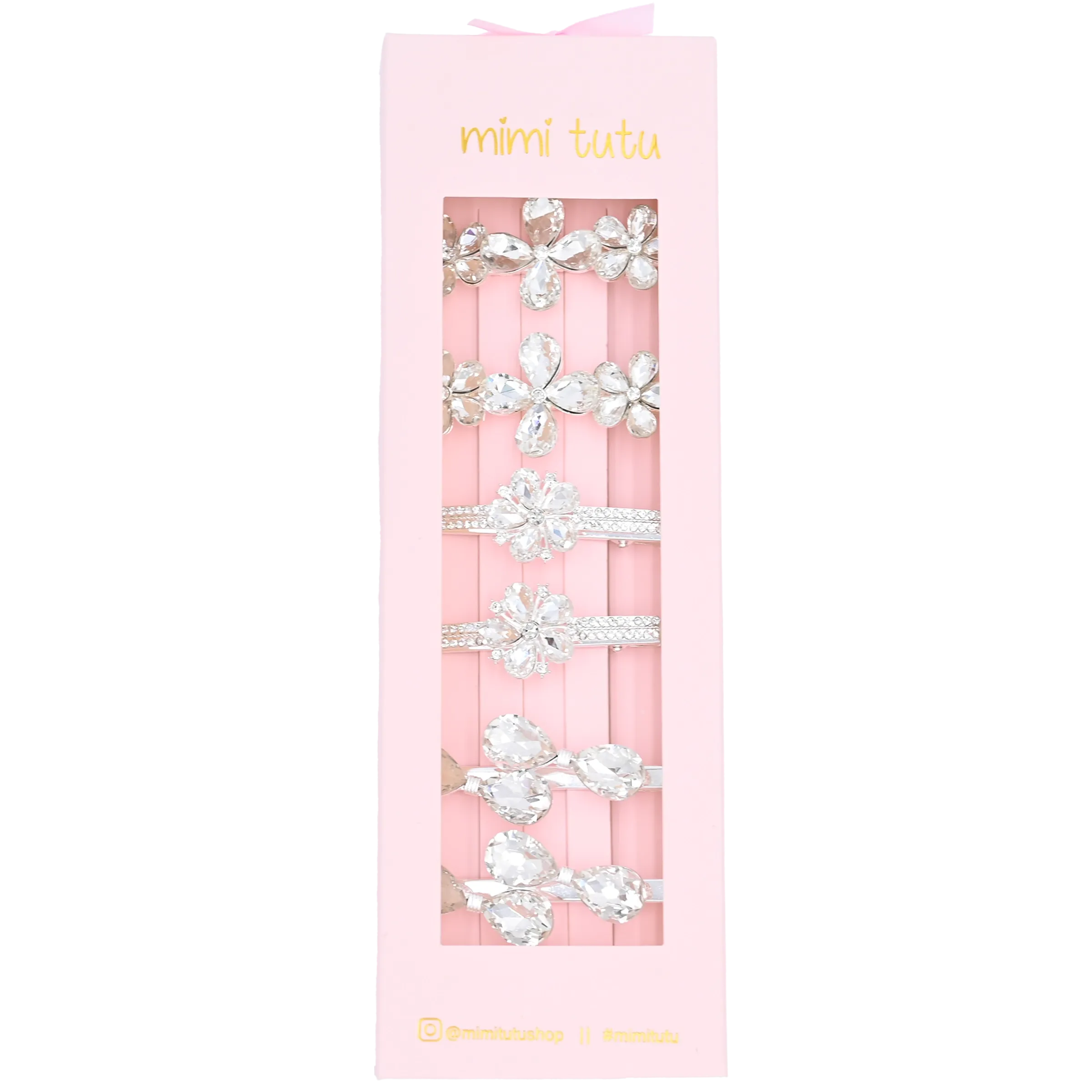 Crystal Flower & Droplet Hair Clips
