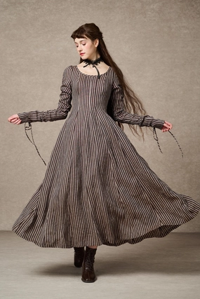 Crystal 17 | Victorian maxi linen dress Low Profile Insulation Crystal 17 | Victorian maxi linen dress Thermo Regulating Sleek Layer Fit