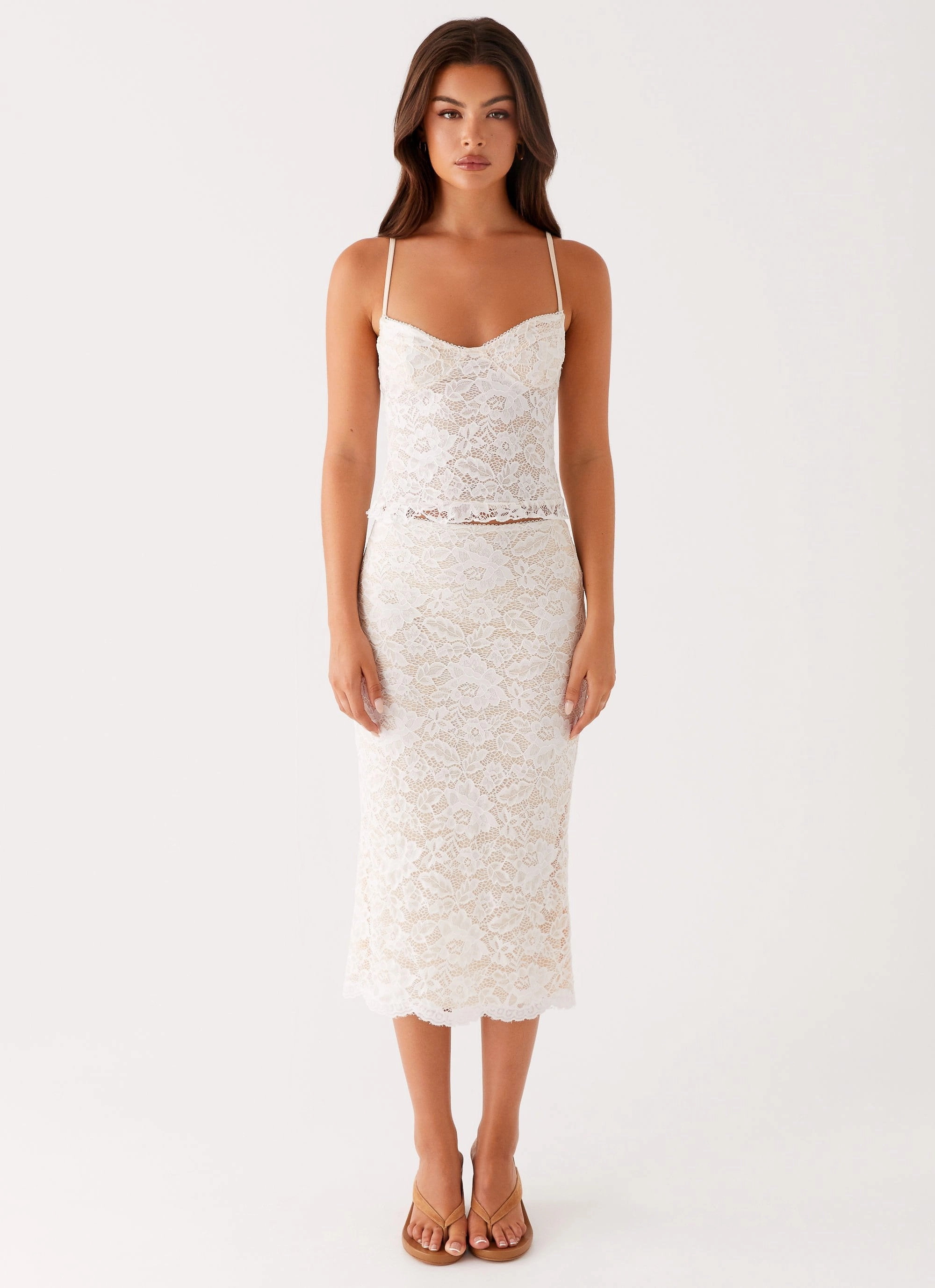 Crystal Clear Lace Top - Ivory Non Chafe Armholes