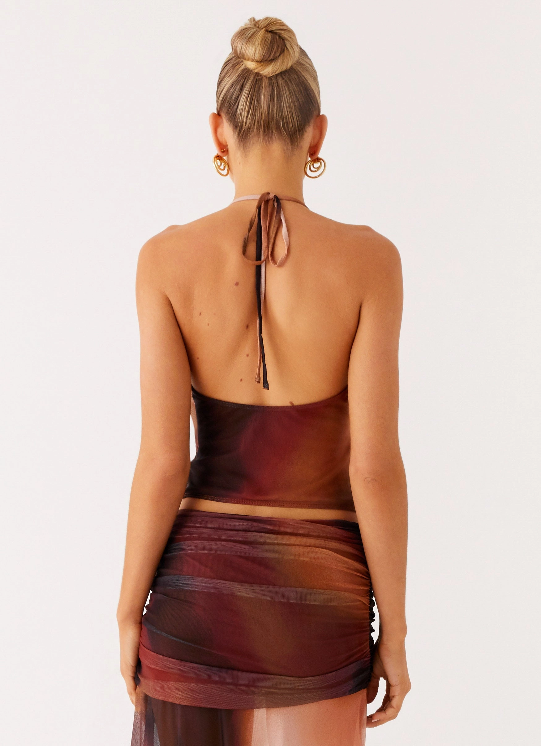 Stargazer Mesh Cowl Top - Black Gradient Bold Mood