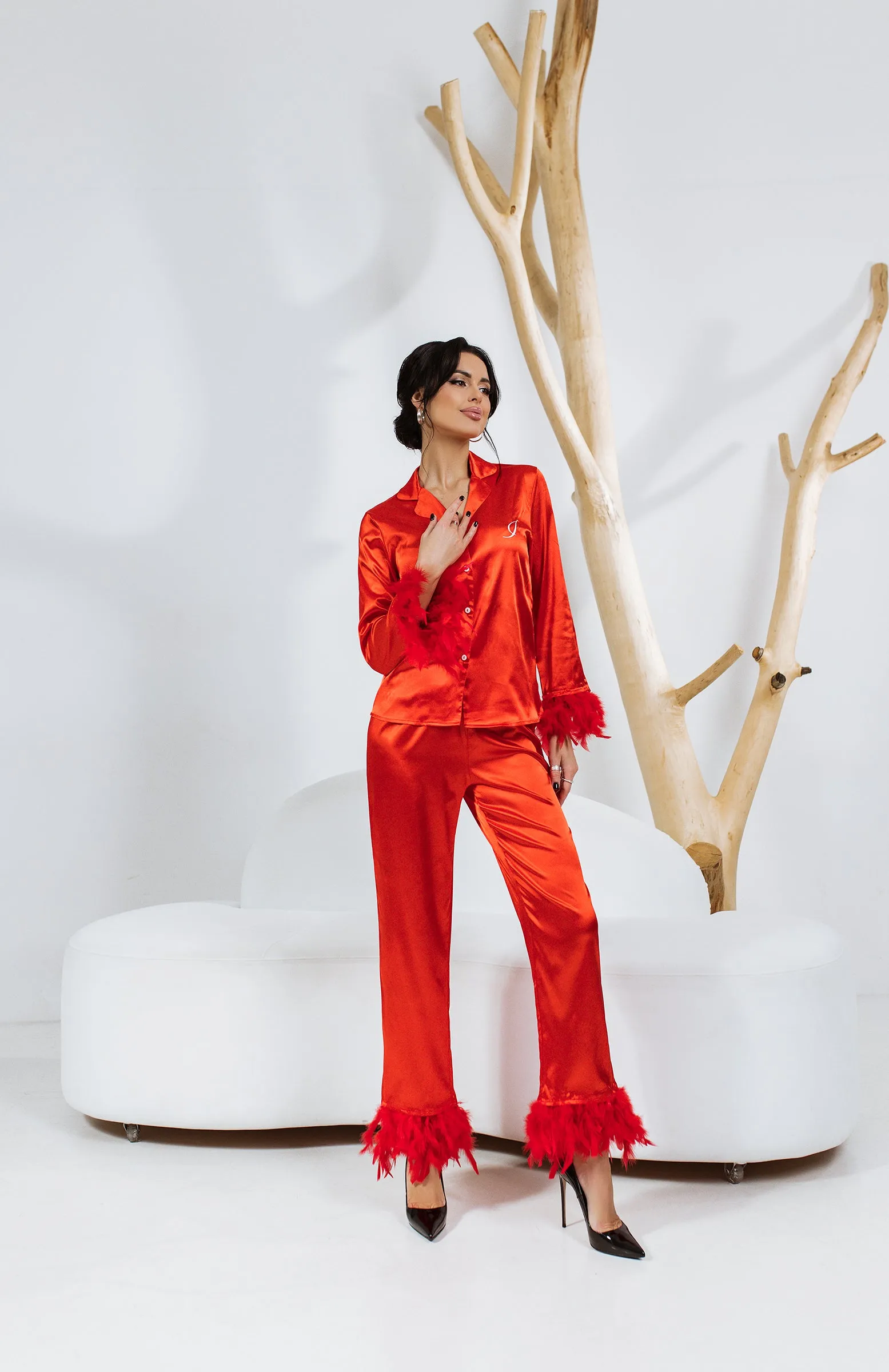 Customized Pajama Set with Feathers - alfresco