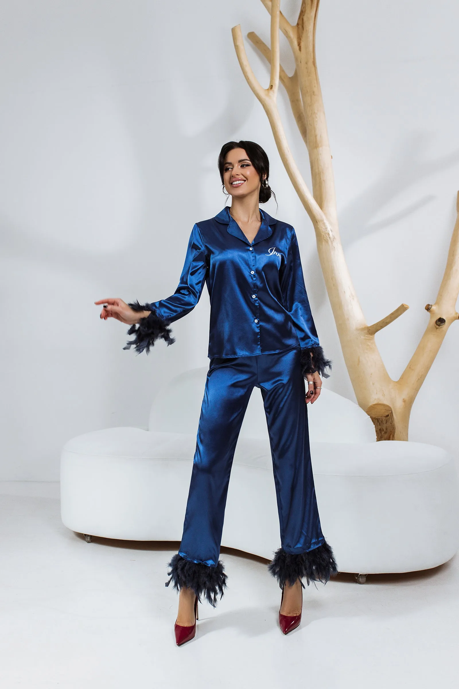 Customized Pajama Set with Feathers - alfresco