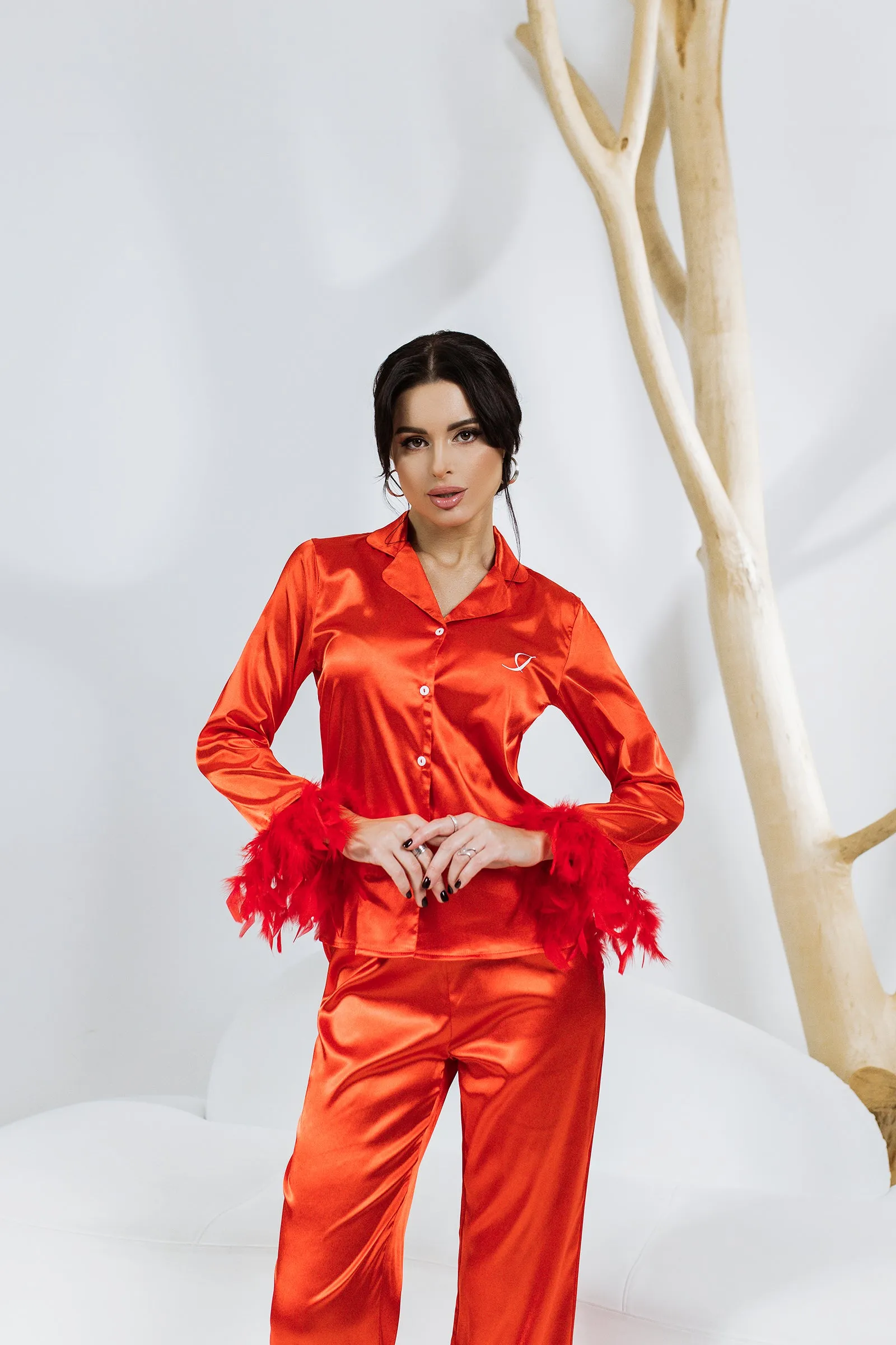 Customized Pajama Set with Feathers - alfresco