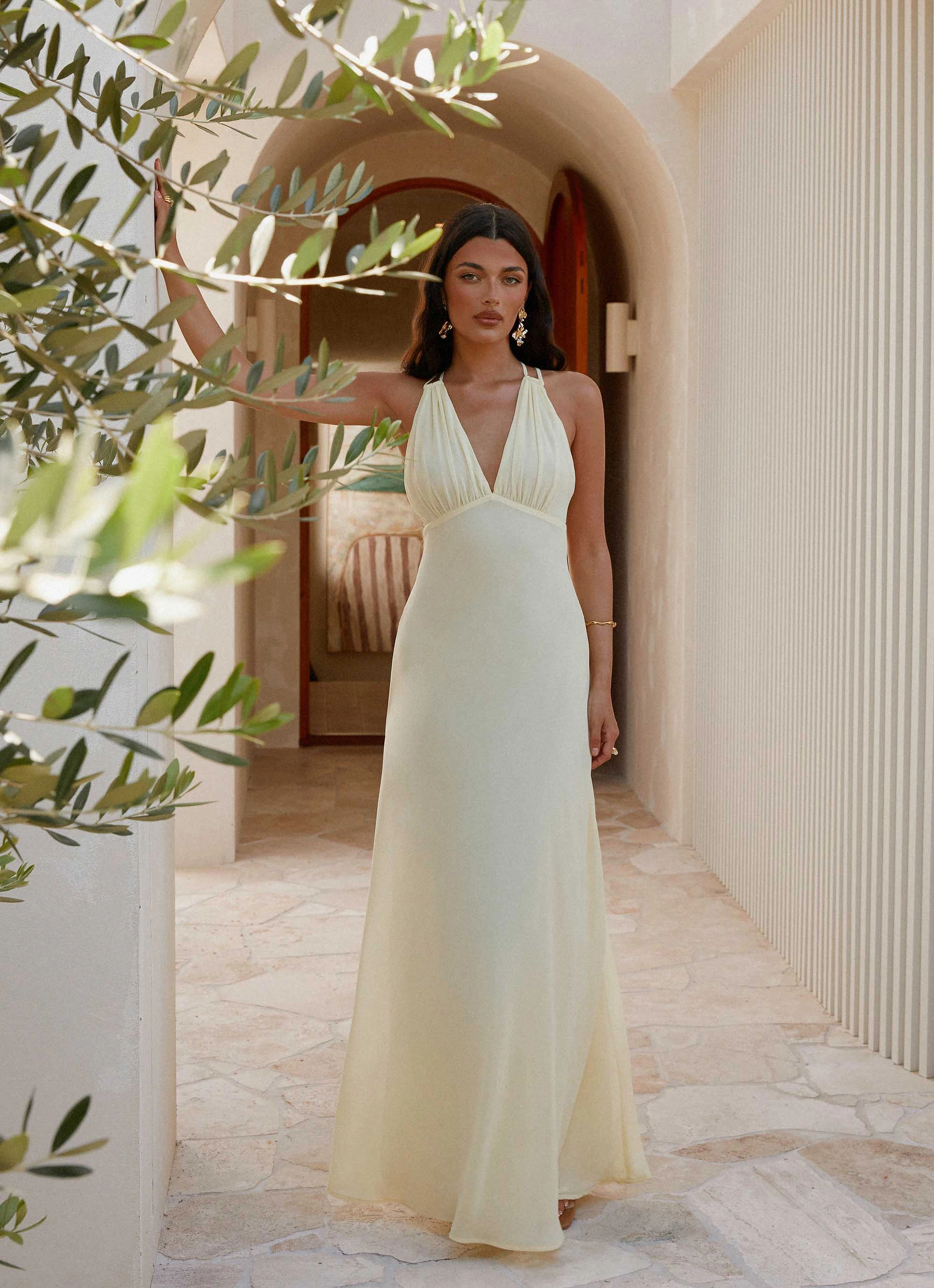 Kacia Maxi Dress - Lemon Light Appeal Lightweight-Comfort
