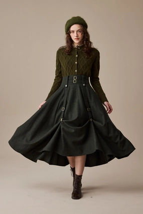 Cynthia 16 | Adjustable wool skirt Stretchable Lining Articulated Knees Cynthia 16 | Adjustable wool skirt