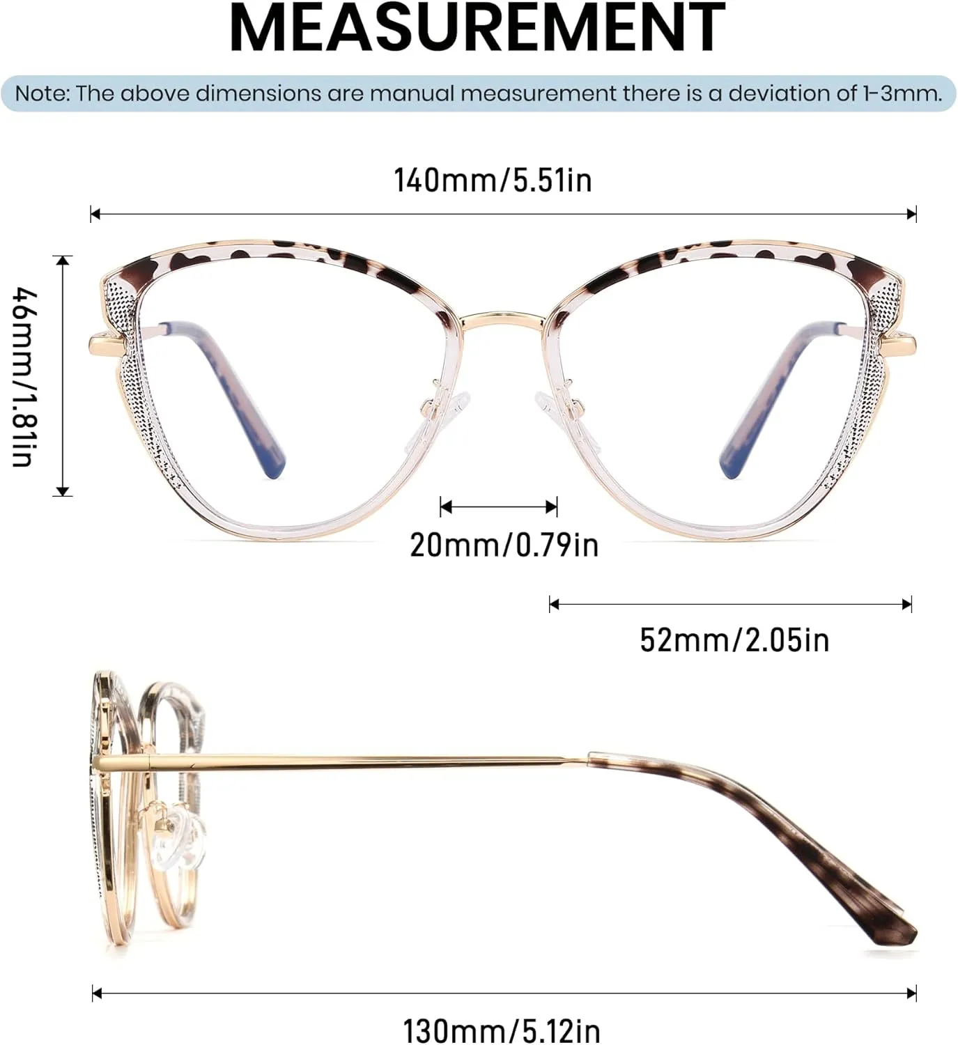 Cyxus Cat Eye Blue Light Blocking Glasses Metal Frame UV Filtering Computer Glasses Clear Lens For Men Women 8171