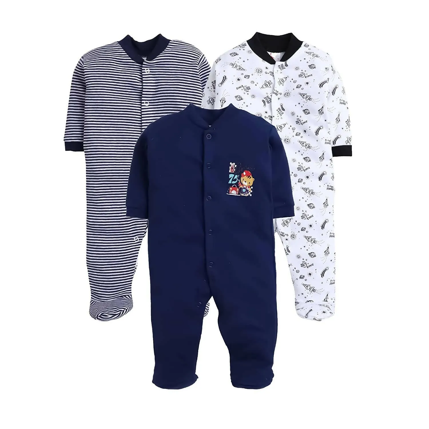 Daddy - G Rompers/Sleepsuits/Jumpsuit /Night Suits for New Born Babies - Navy Blue