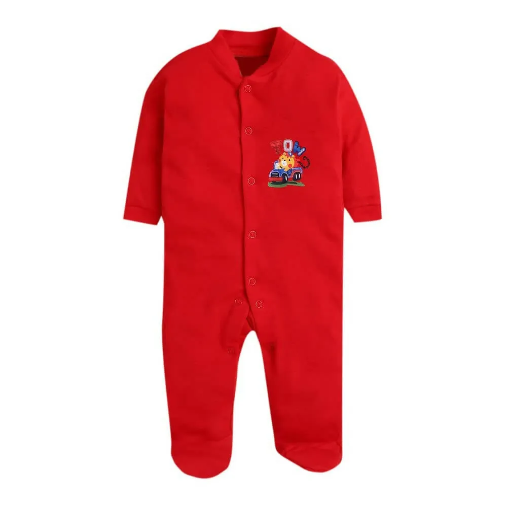 Daddy - G Rompers/Sleepsuits/Jumpsuit /Night Suits for New Born Babies - Red