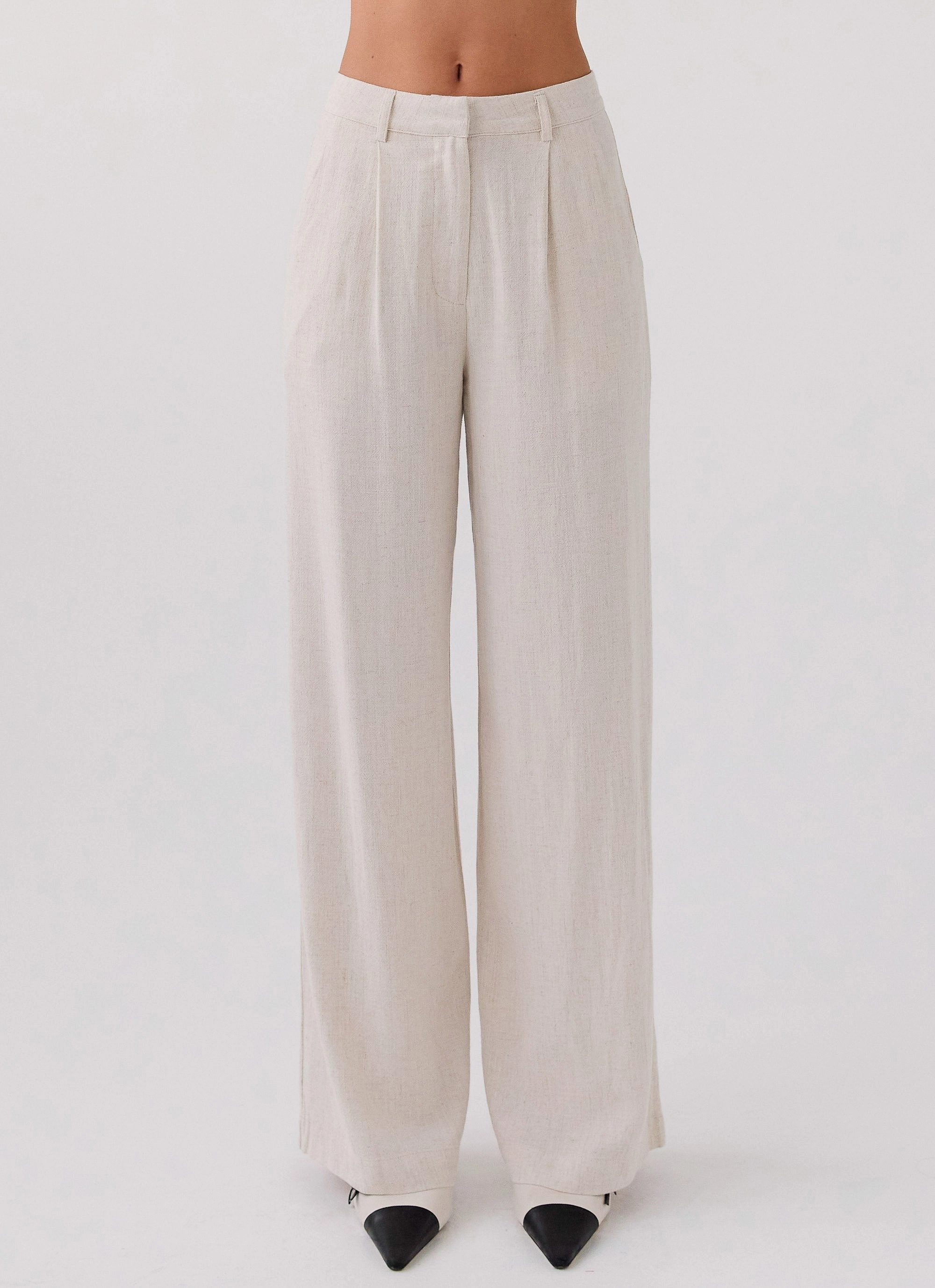 High Rise Design Heatwave Linen Pants - Oatmeal