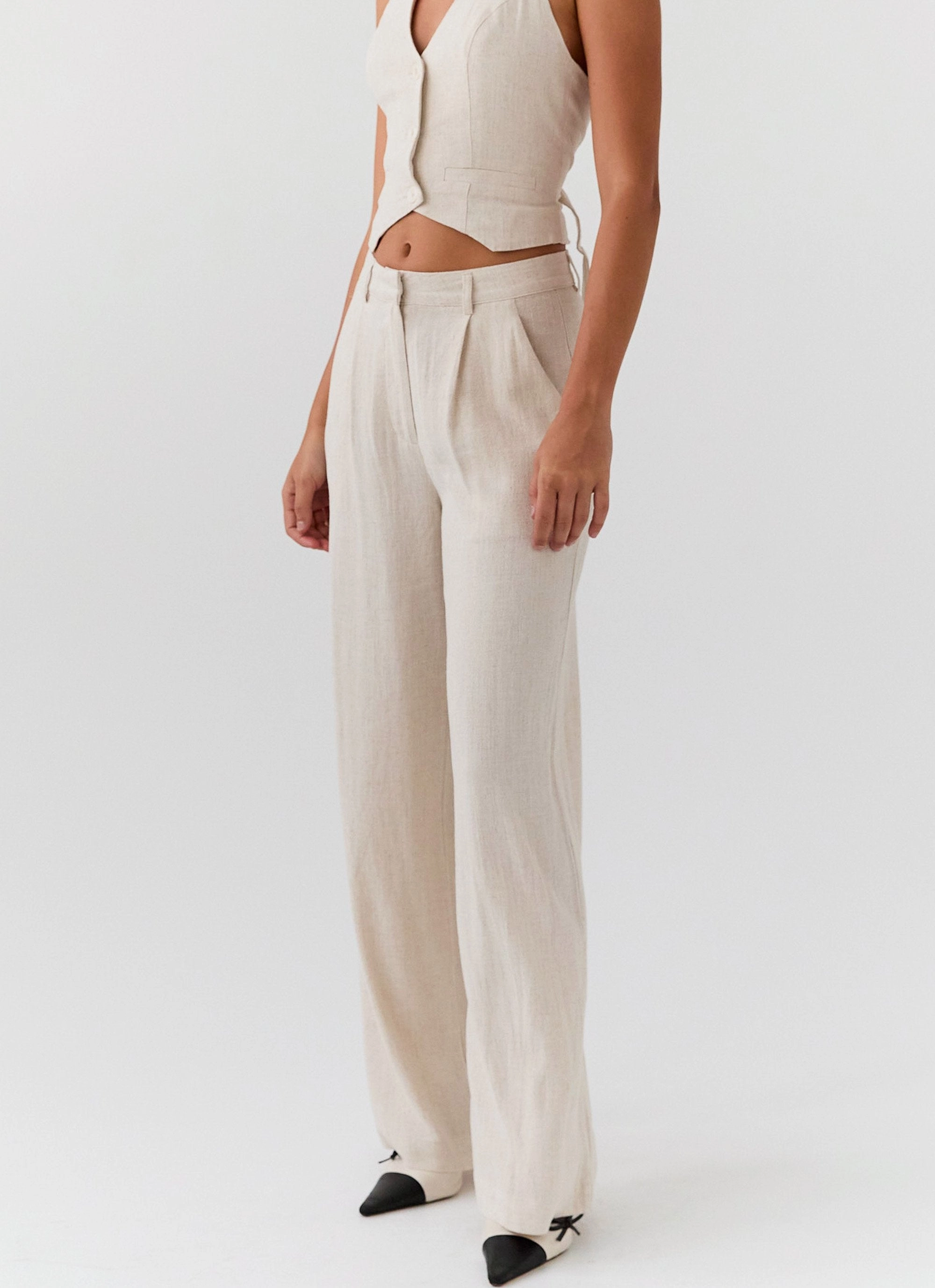 Heatwave Linen Pants - Oatmeal Hygienic Coating