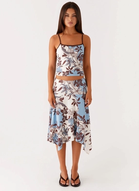 Daily Fit Skye Midi Skirt - Bluewood Blossom Skye Midi Skirt - Bluewood Blossom Quick Comfort