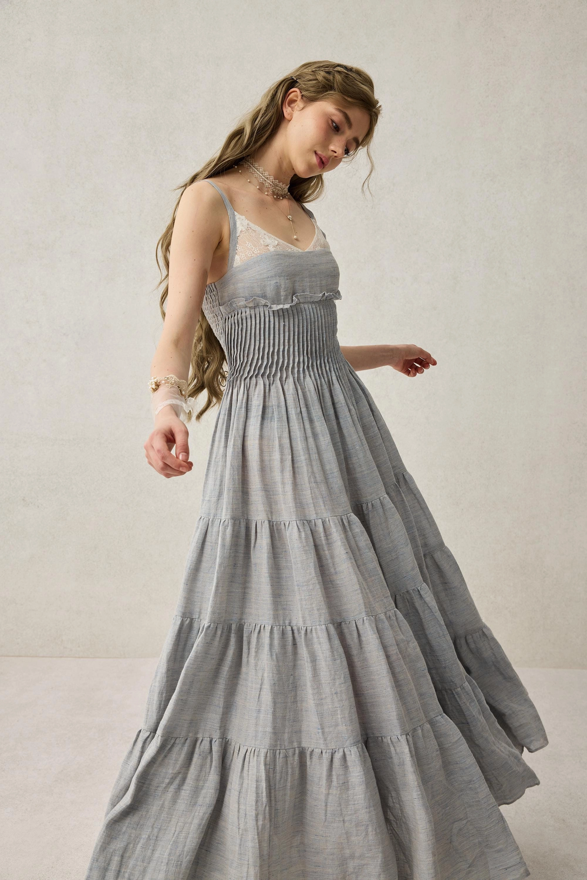 Daisy Veil 30 | Accordion Pleated Linen dress Soft Layers