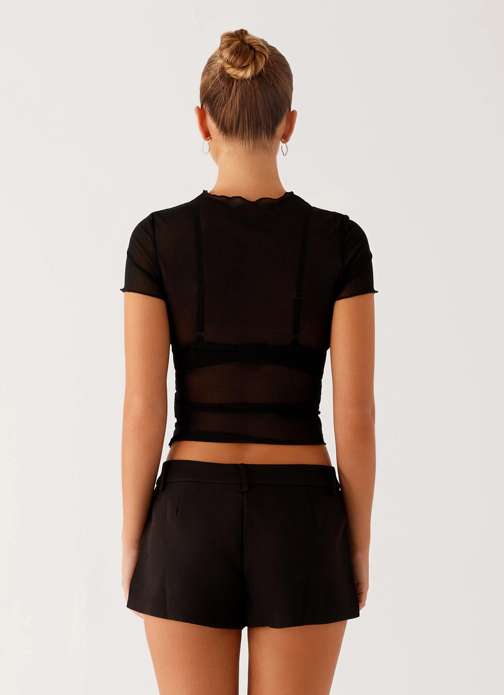 Dalton Mesh T-Shirt - Black Four Way Stretch