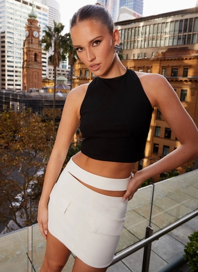 Danger Zone Cut Out Mini Skirt - Ivory Active Appeal Danger Zone Cut Out Mini Skirt - Ivory Multi-Purpose Wear