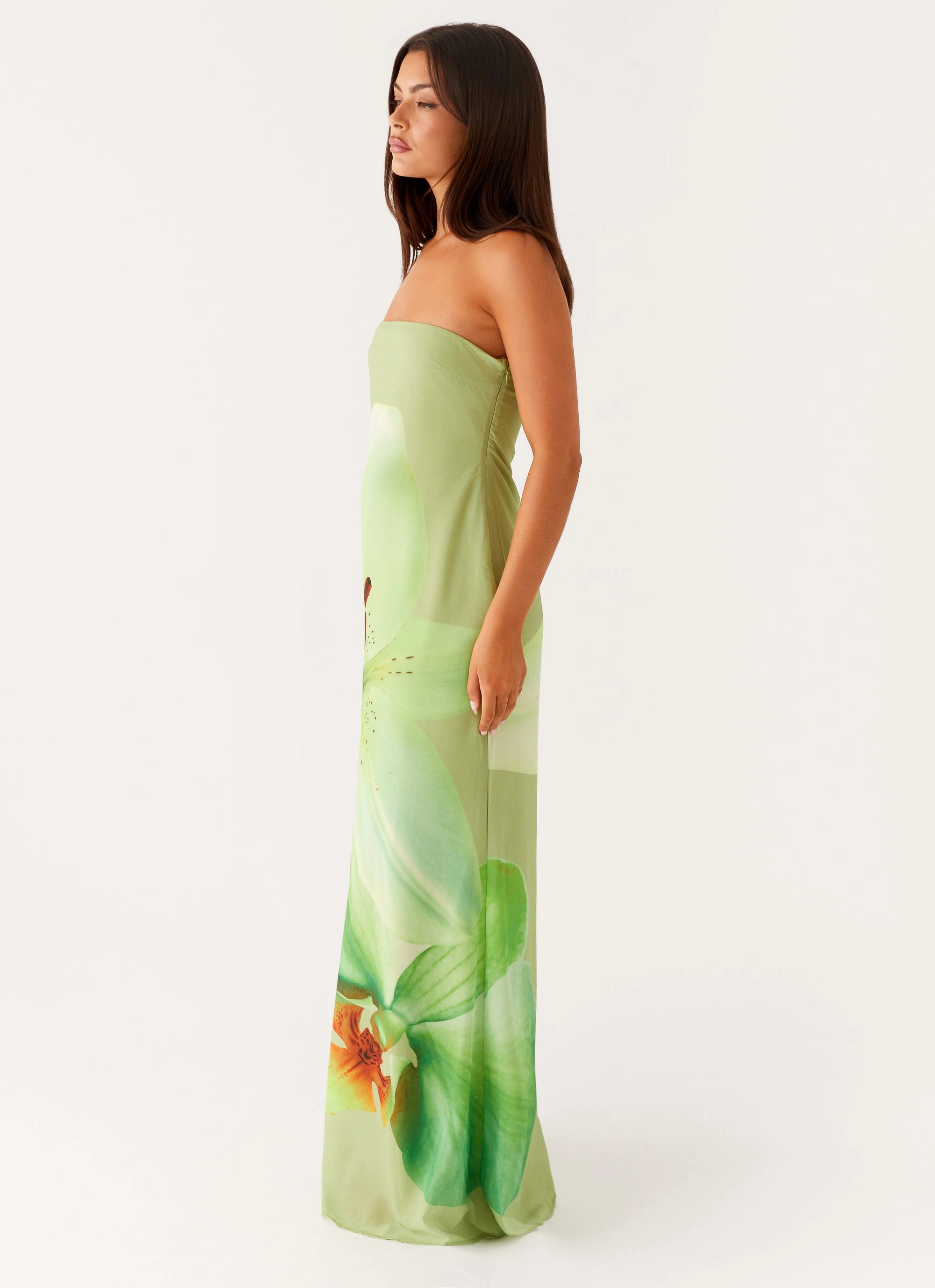 Darcy Maxi Dress - Green Floral Day To Night Balanced Light
