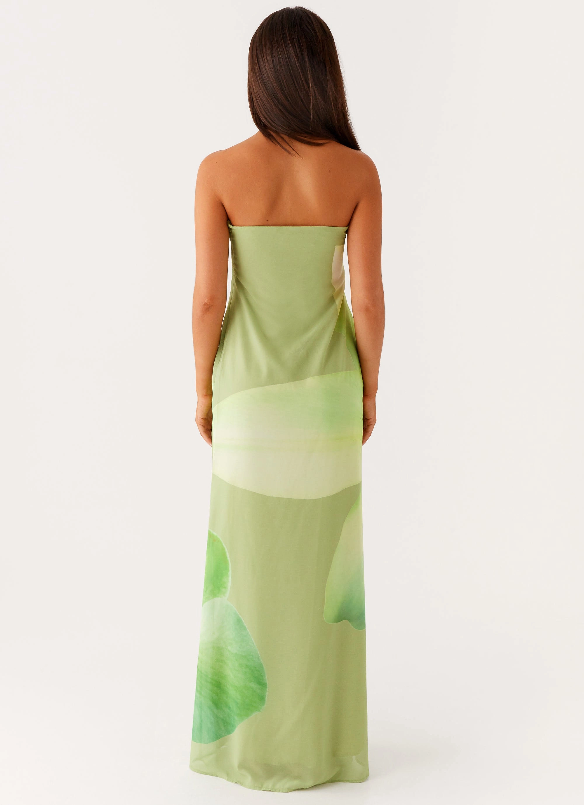 Darcy Maxi Dress - Green Floral Leg-Lengthening Texture Blend