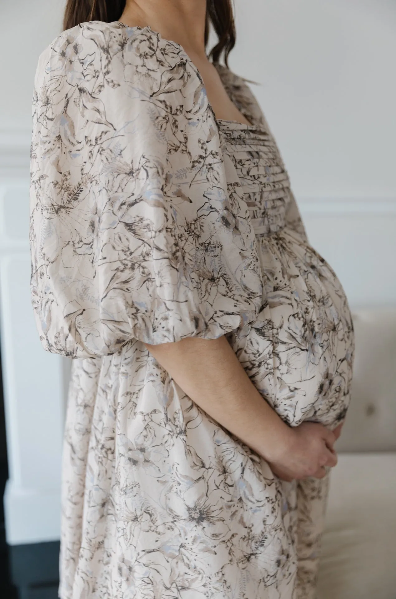 Daria Beige Floral Dress