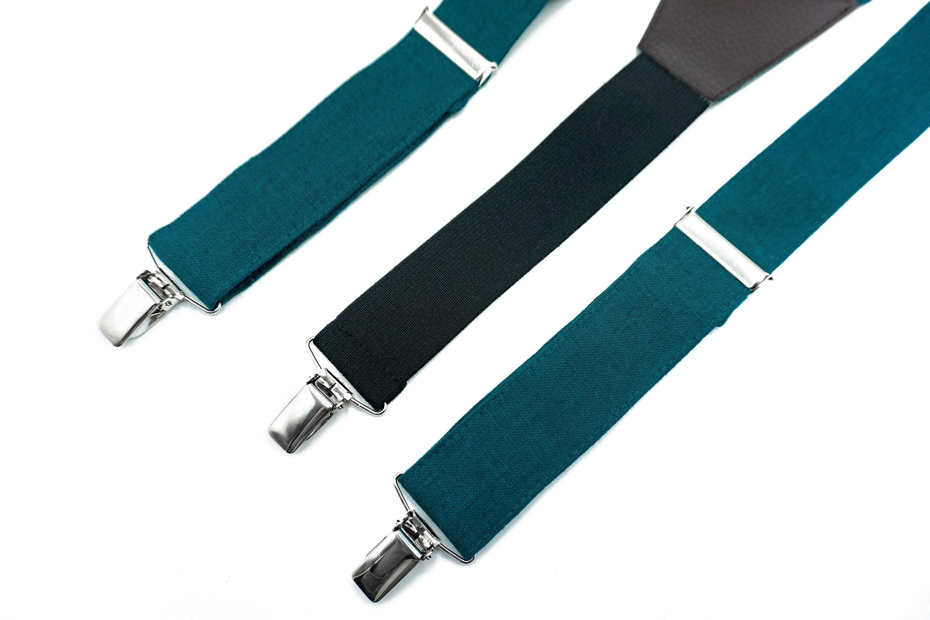 Dark Teal Bow Tie & Matching Pocket Square | Men's Pre-Tied Set