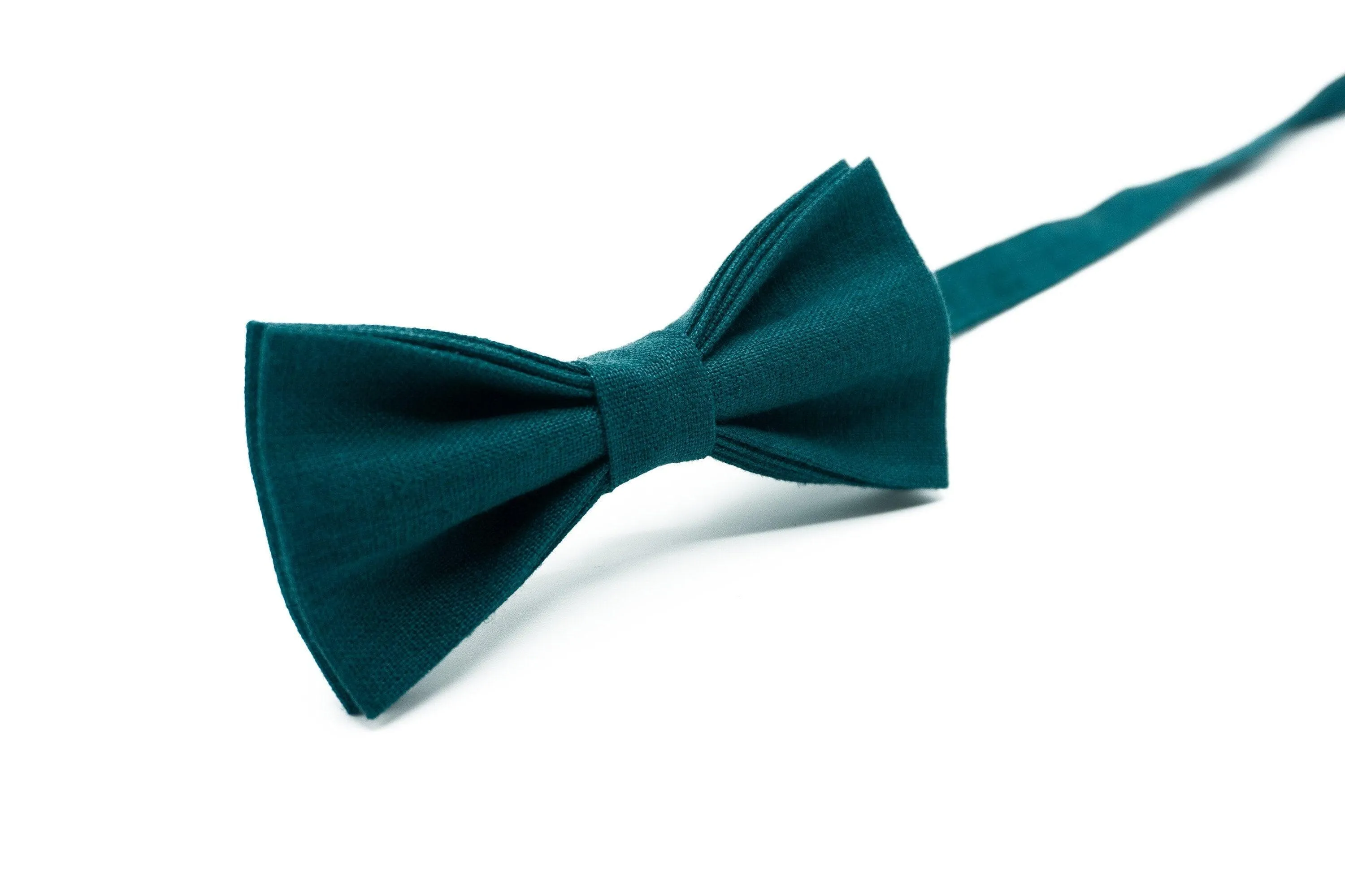Dark Teal Bow Tie & Matching Pocket Square | Men's Pre-Tied Set