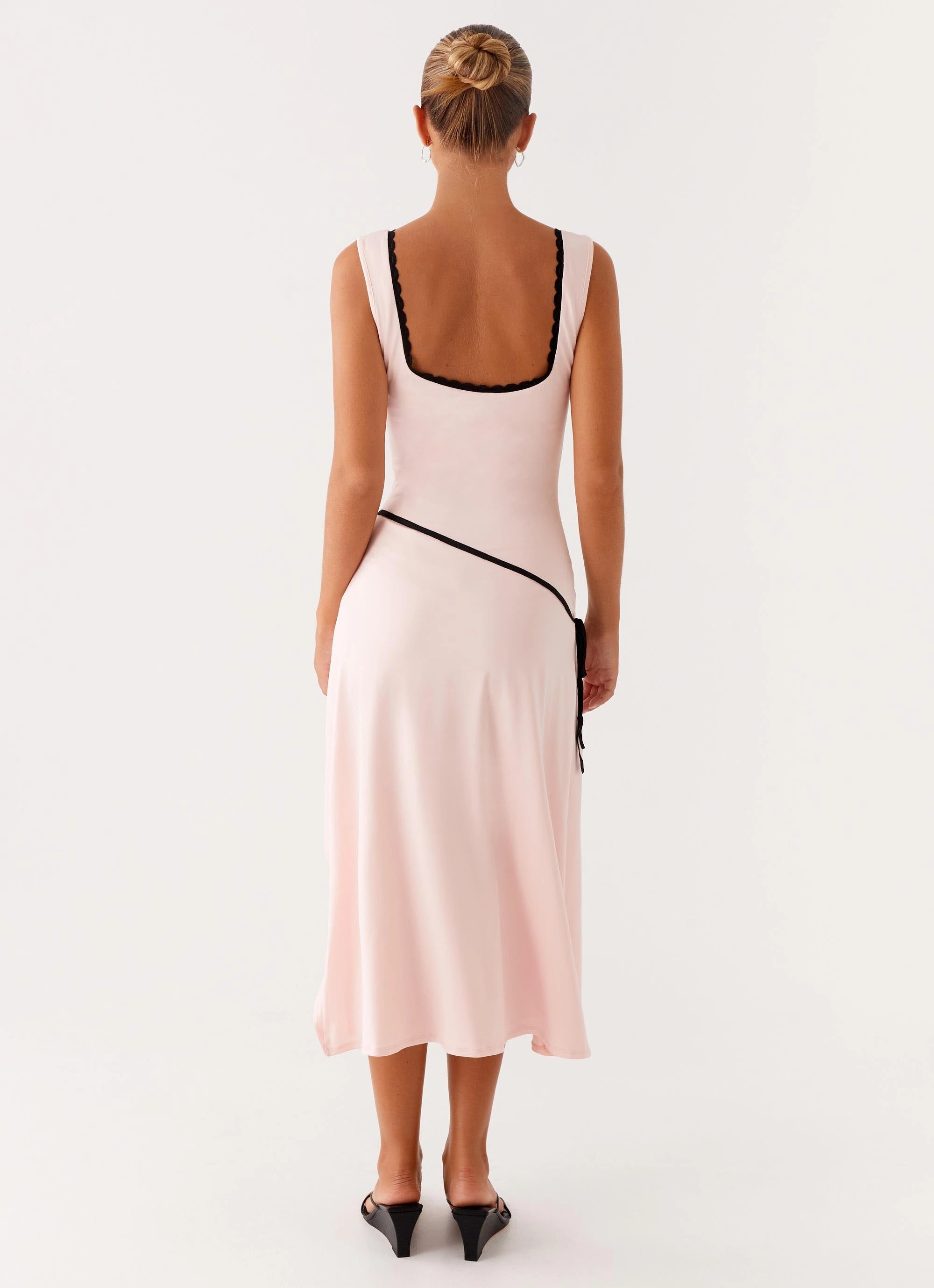 Casual-Look Durable-Fabric Darlene Midi Dress - Pink