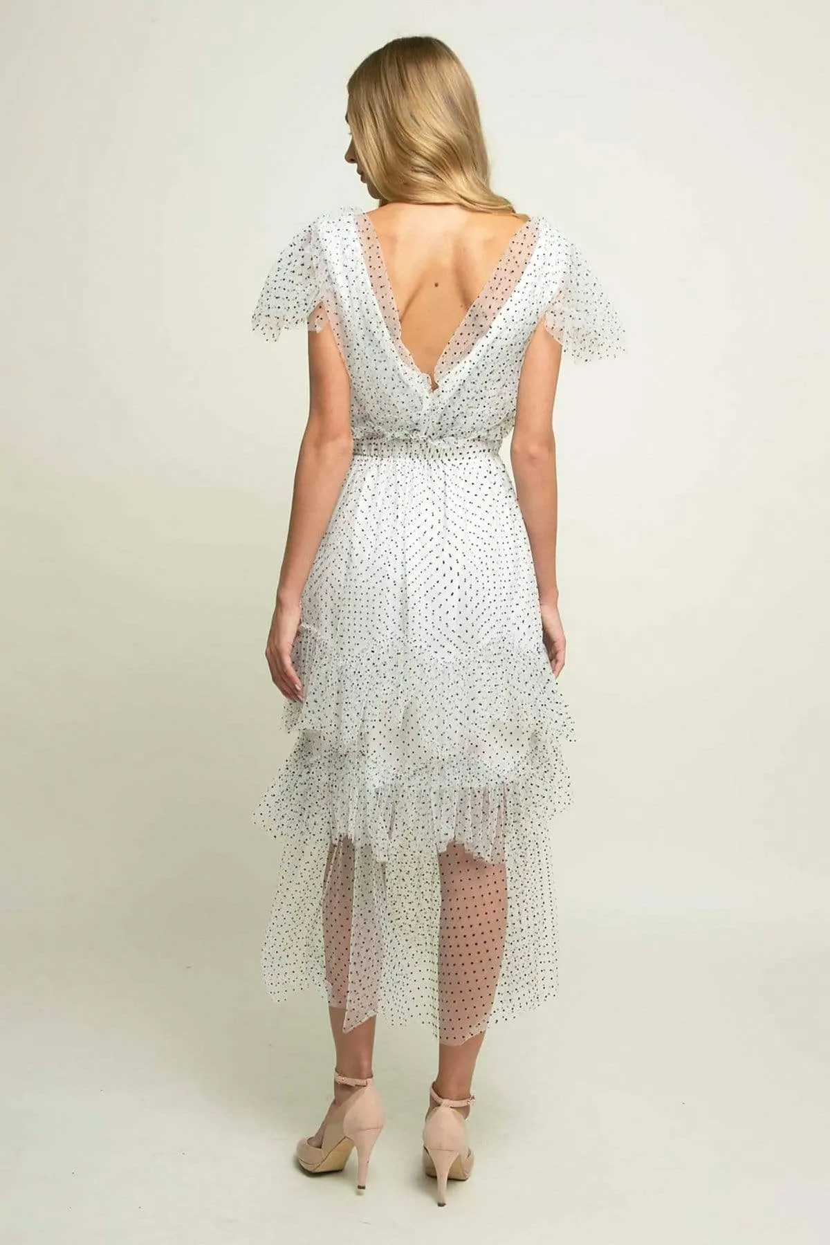 Darling Dress - Macaroon Dot Weekend Fresh Puff-Sleeve