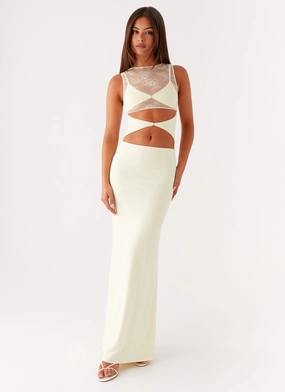 All-Day Wear Flowing Fit Imperial Maxi Dress - Yellow