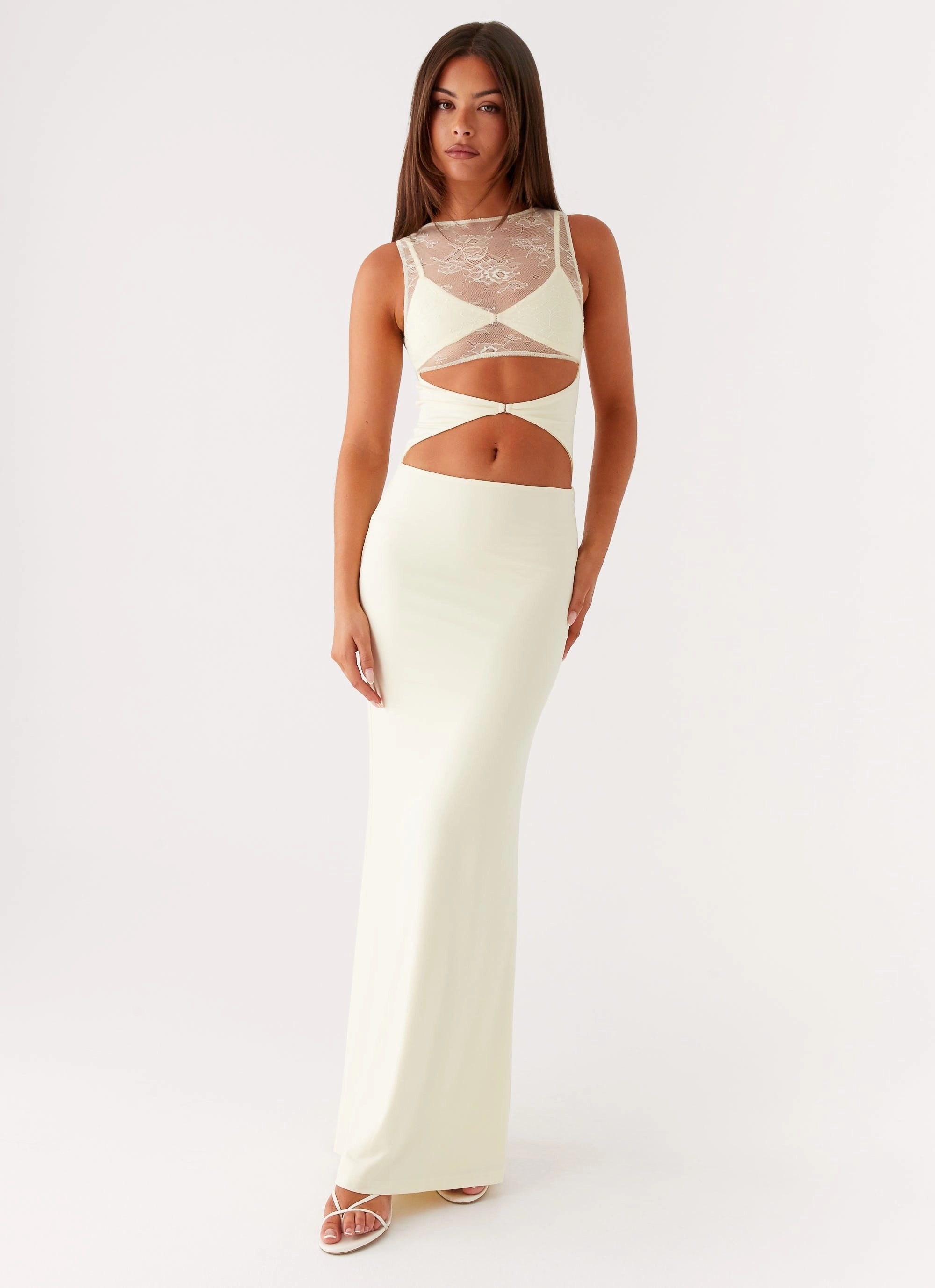 All-Day Wear Flowing Fit Imperial Maxi Dress - Yellow