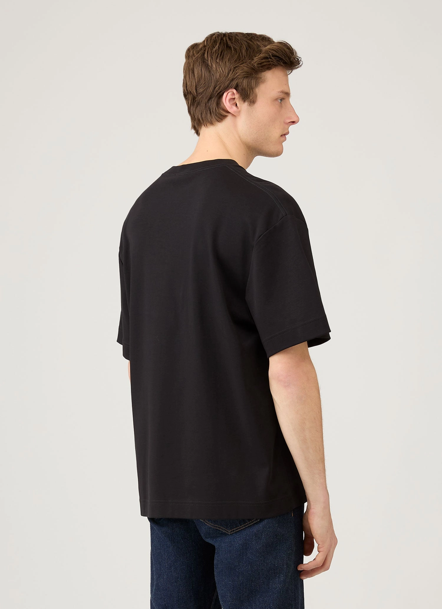 Men's Oversized Heavyweight T-shirt in Black Smooth Finish