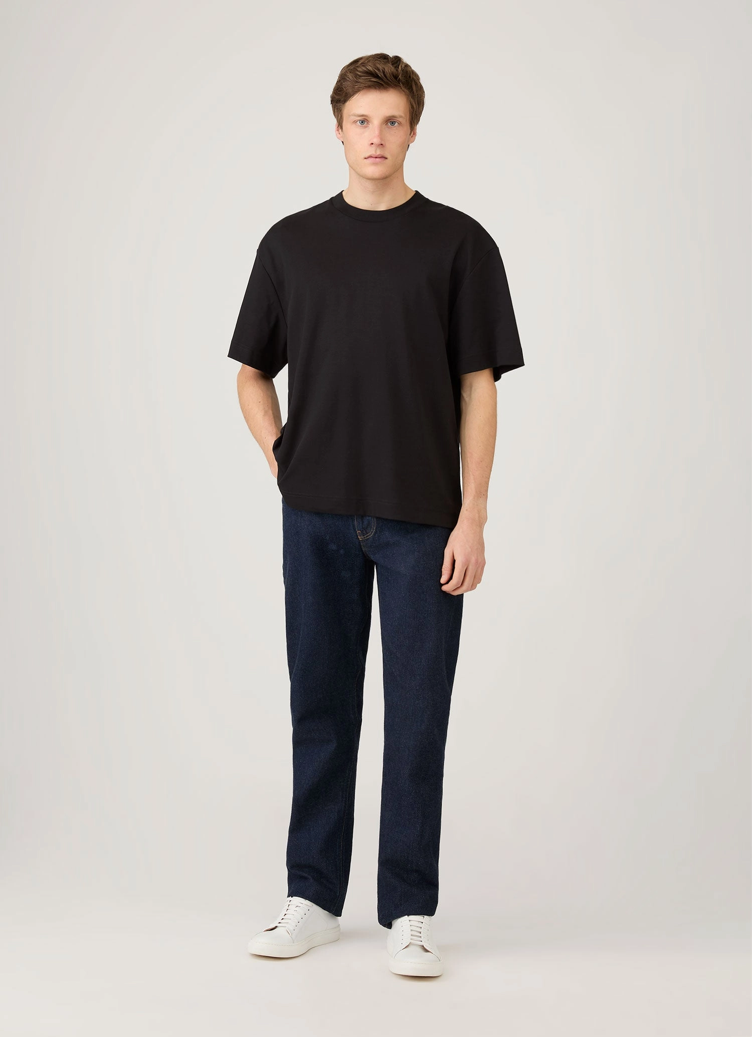 Men's Oversized Heavyweight T-shirt in Black Sporty Design Everyday Comfort