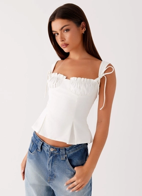 Daydreams Top - White Low Profile Waistband Snag Resistant Surface Chic Look Daydreams Top - White