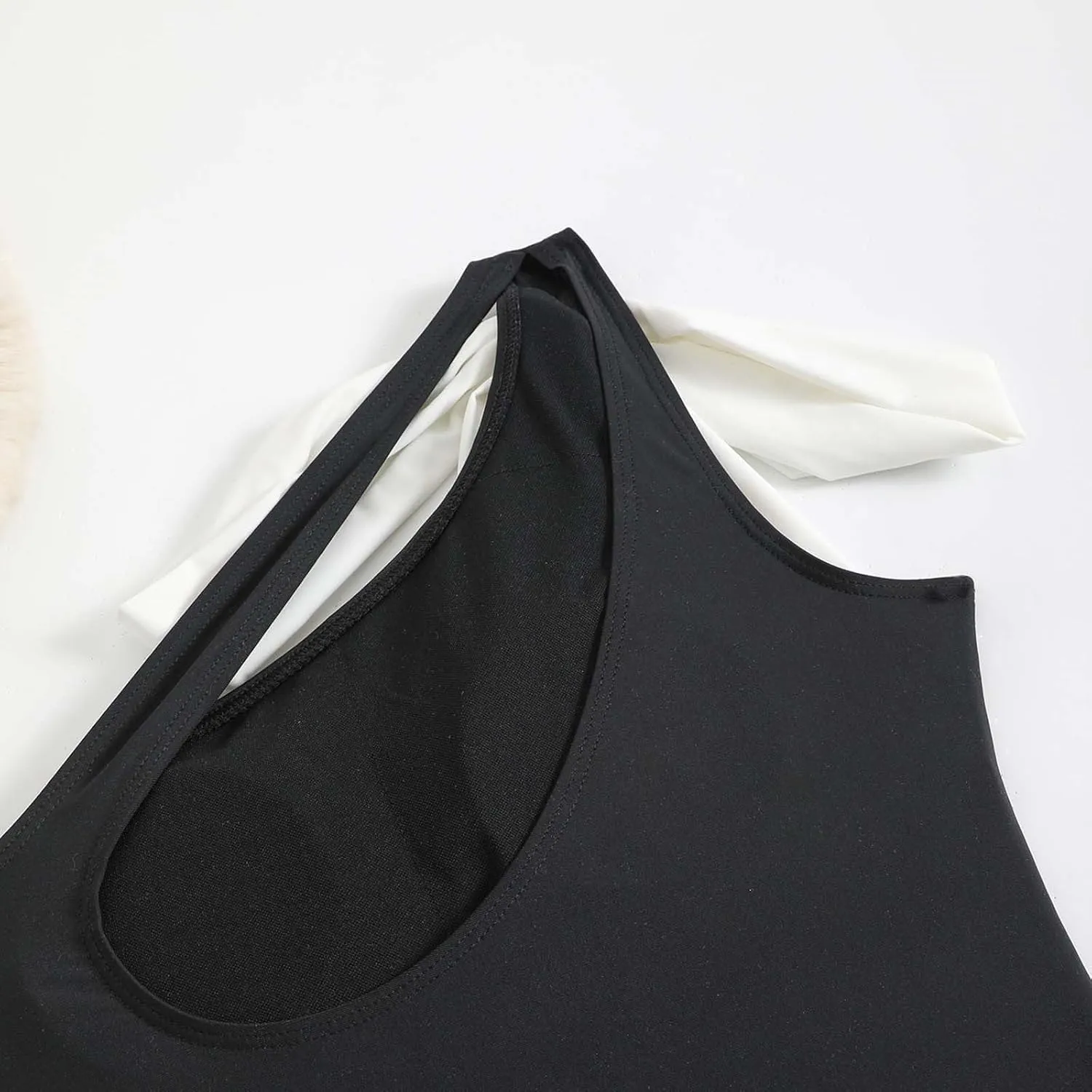 DDAPJ pyju One Shoulder One Piece Swimsuit for Women Tummy Control Bathing Suits Backless Full Coverage Padded Swimwear